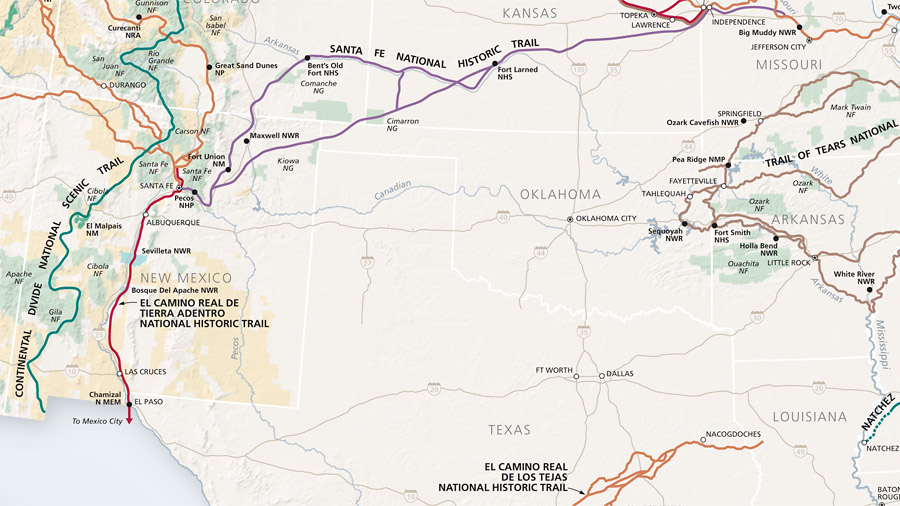 National Trails System Map Southcentral Detail