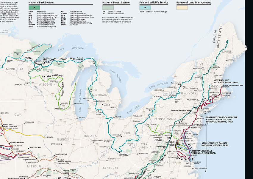 National Trails Map NE
